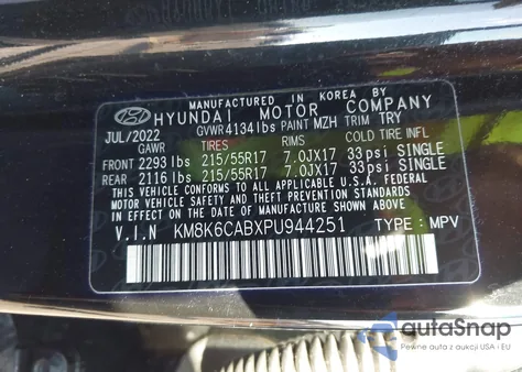 2023 Hyundai Kona Sel from USA, damaged, VIN KM8K6CABXPU944251